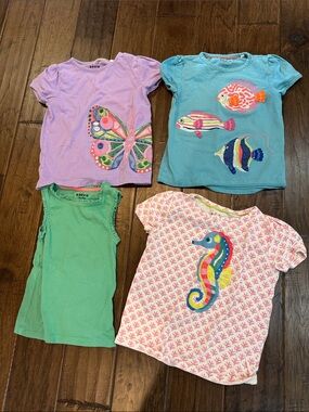Mini Boden Girls Multi-Top Set in Purple, Blue, Green, Pink